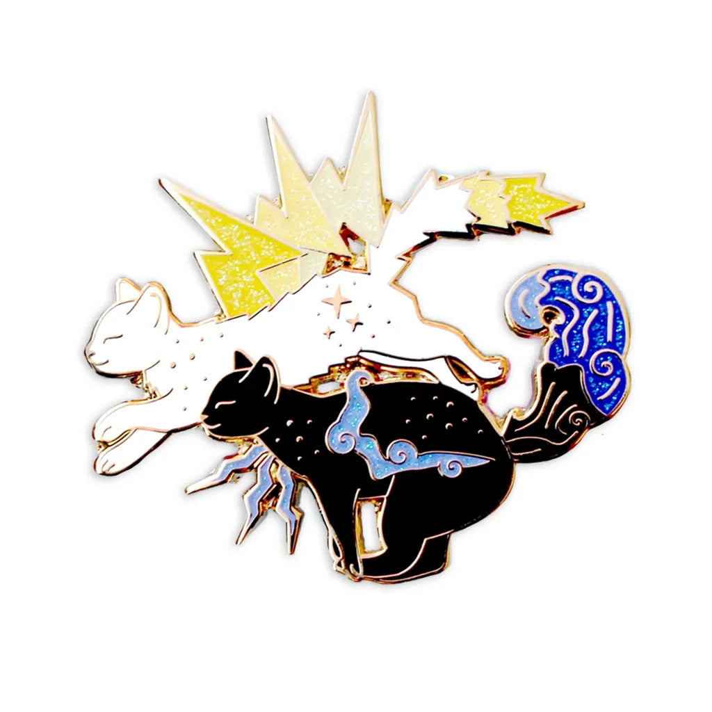 Thunder &amp; Lightning Cats - Hard Enamel Pin