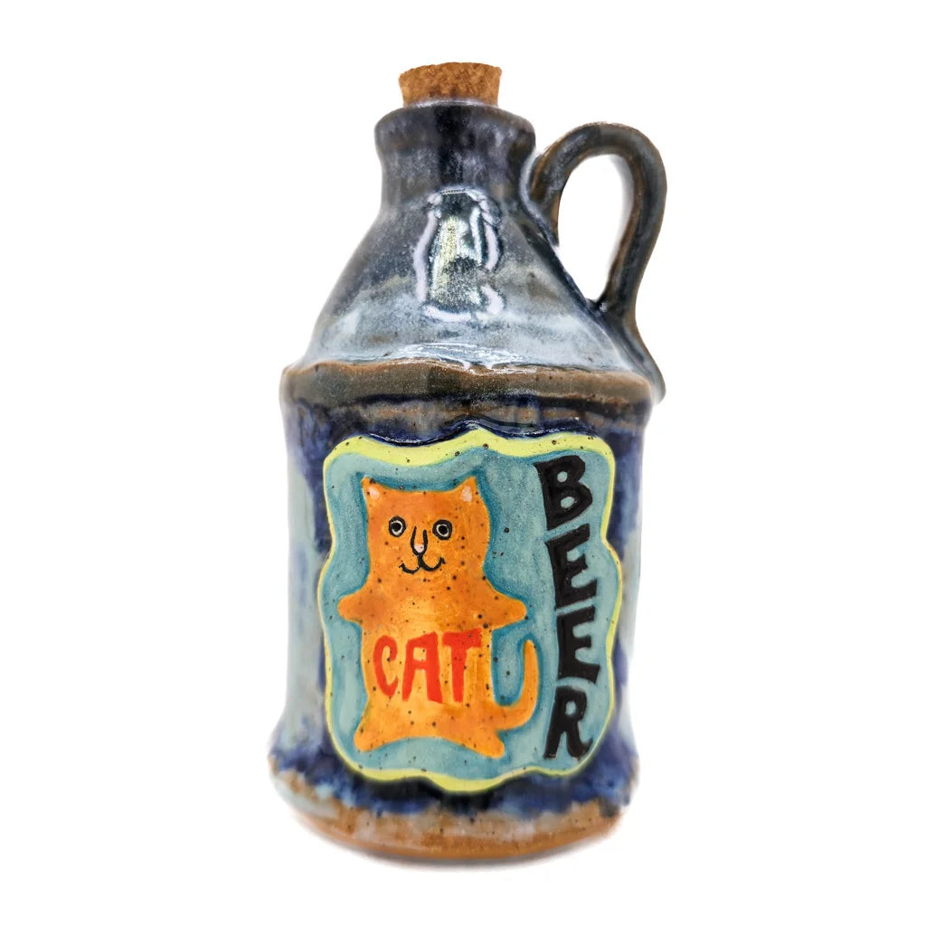 Orange Cat Beer - Handmade Ceramic Jug