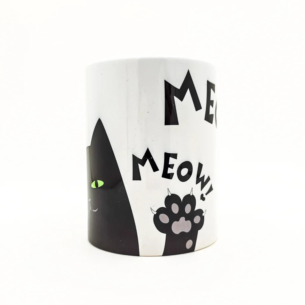 Black Cat Meow! Meow! - Ceramic Mug - 15oz