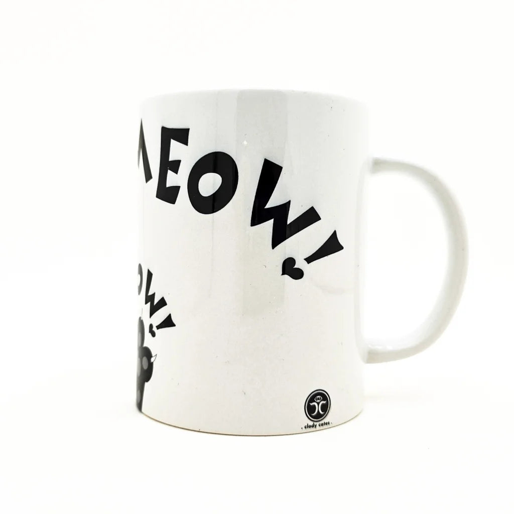 Black Cat Meow! Meow! - Ceramic Mug - 15oz