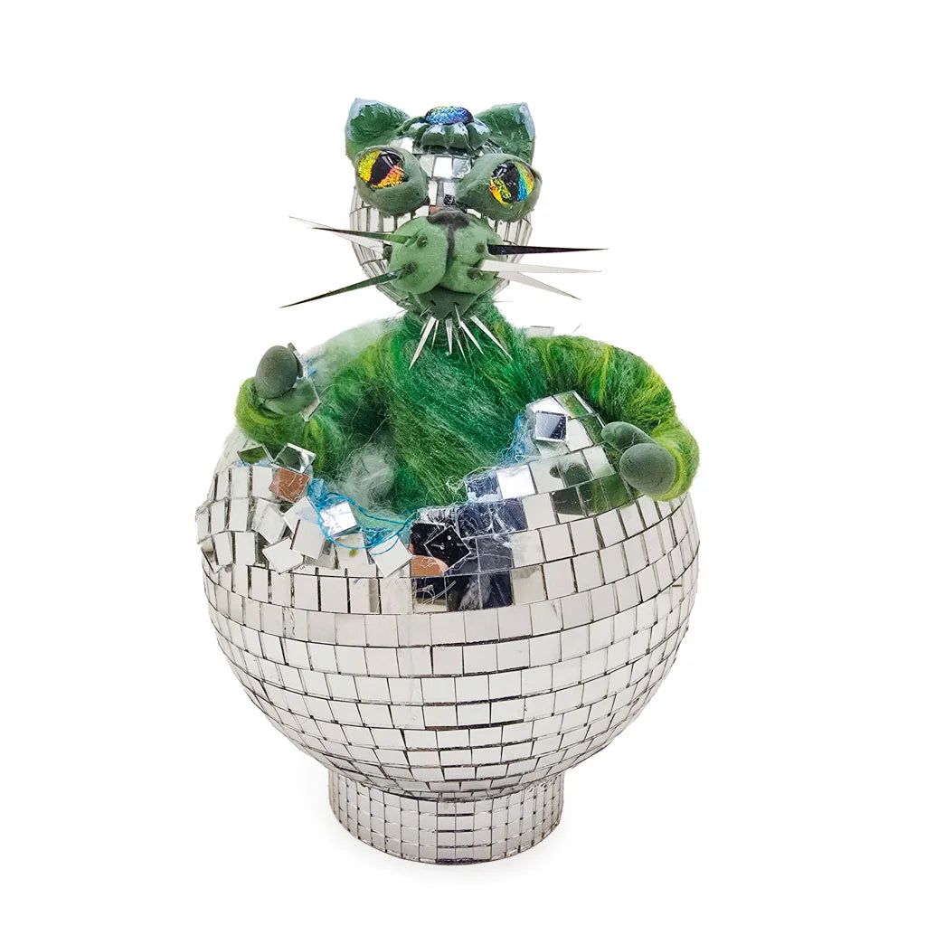 Astral Masquerade - Mixed Media Cat Sculpture