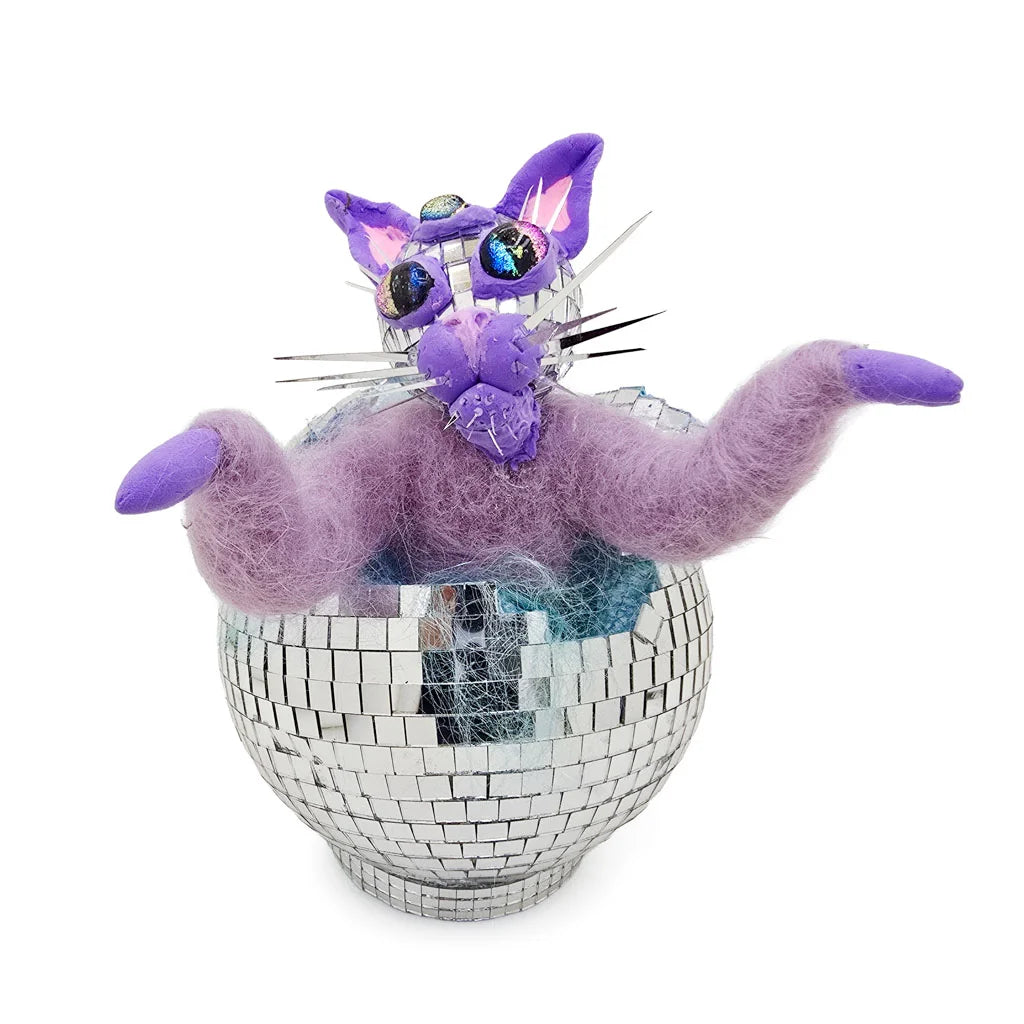 Cosmic Birth - Mixed Media Cat Sculpture