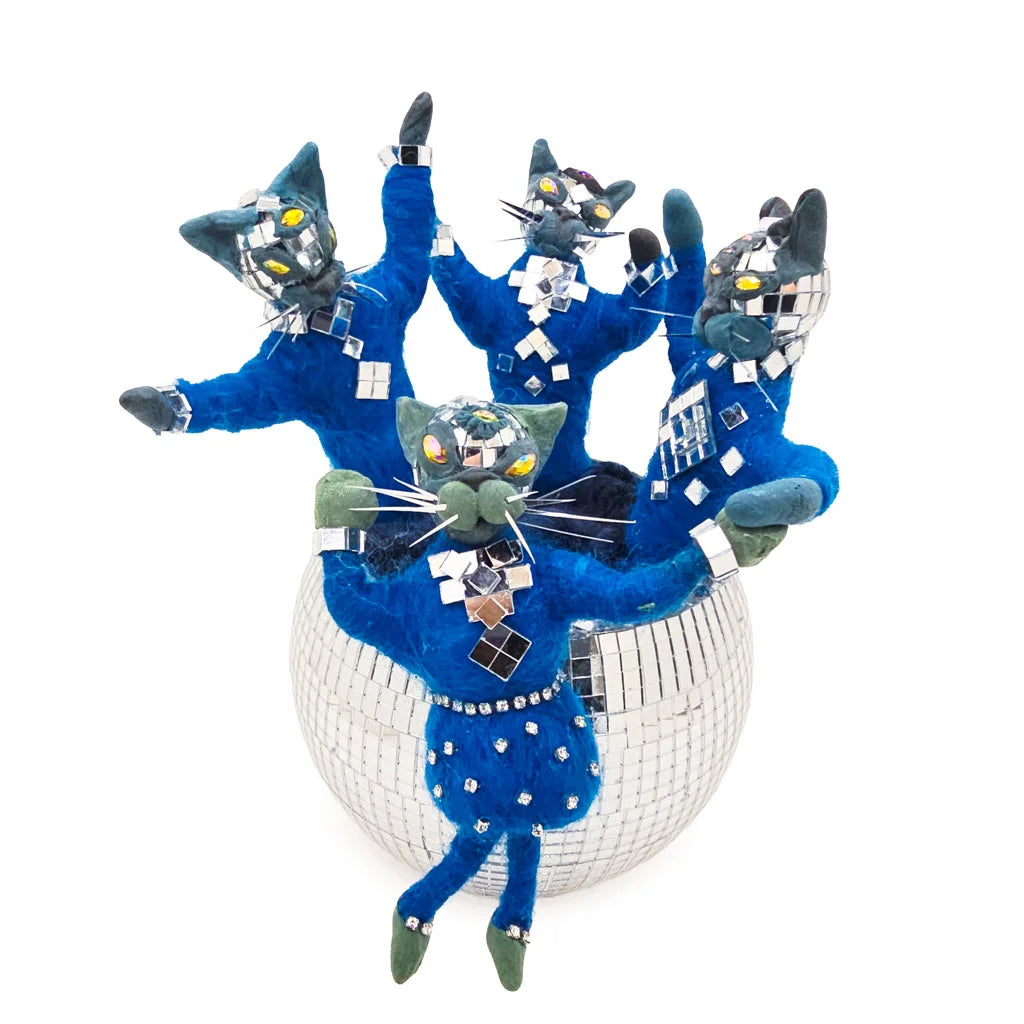 Disco Divinities - Mixed Media Cat