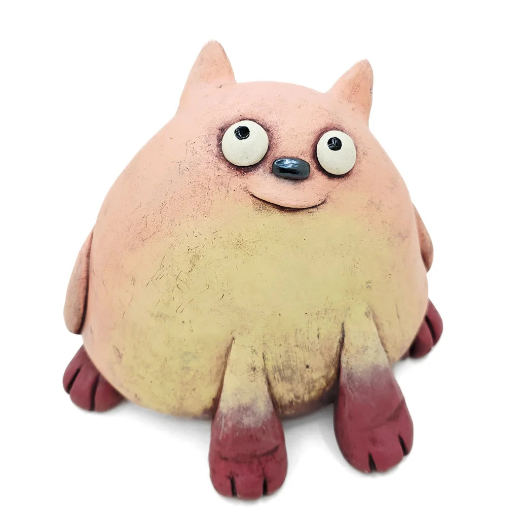 Shel the Pink Cat - Original Ceramic