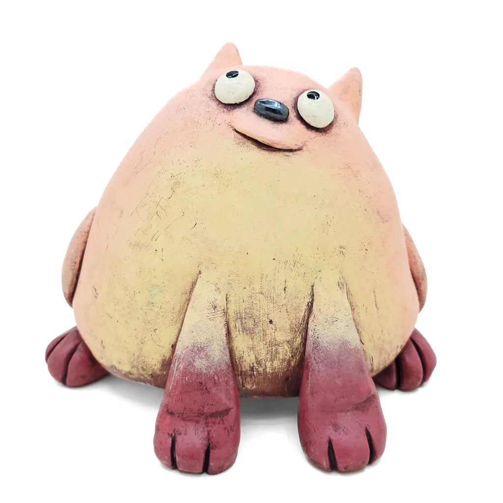 Shel the Pink Cat - Original Ceramic