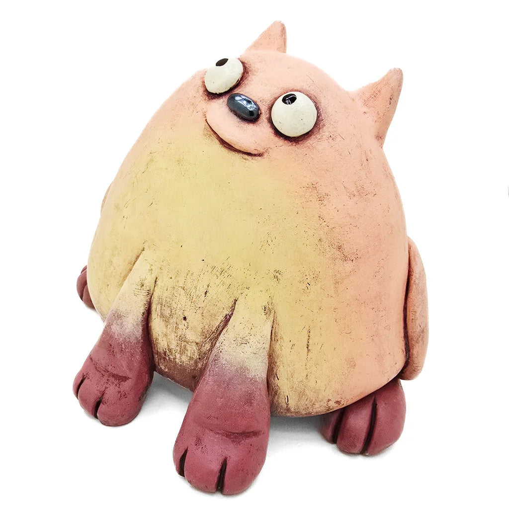 Shel the Pink Cat - Original Ceramic