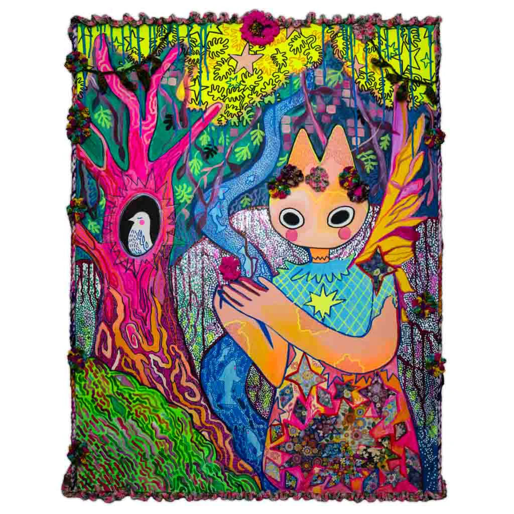 Neon Forest - Mixed Media UV Painting