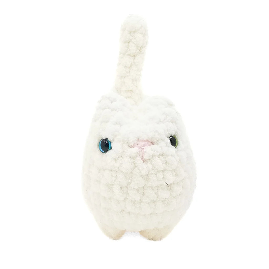 BigBebez White Heterochromia Cat - Super Soft Hand Crochet