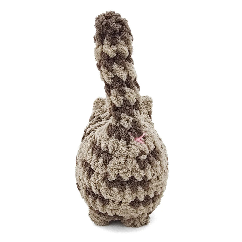 BigBebez Brown Tabby White Paws Cat - Super Soft Hand Crochet