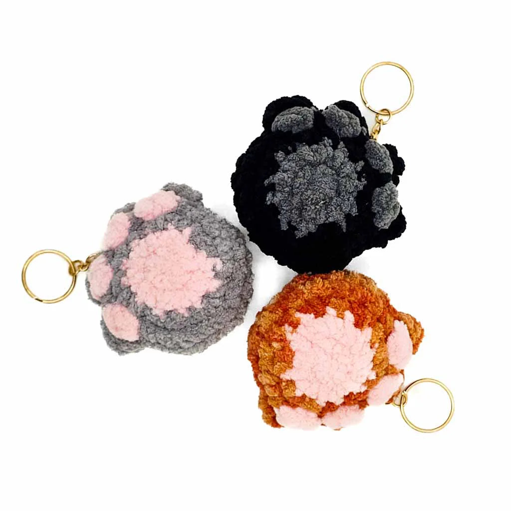 Fuzzy Paw - Hand Crochet Keychain/Bag Charm