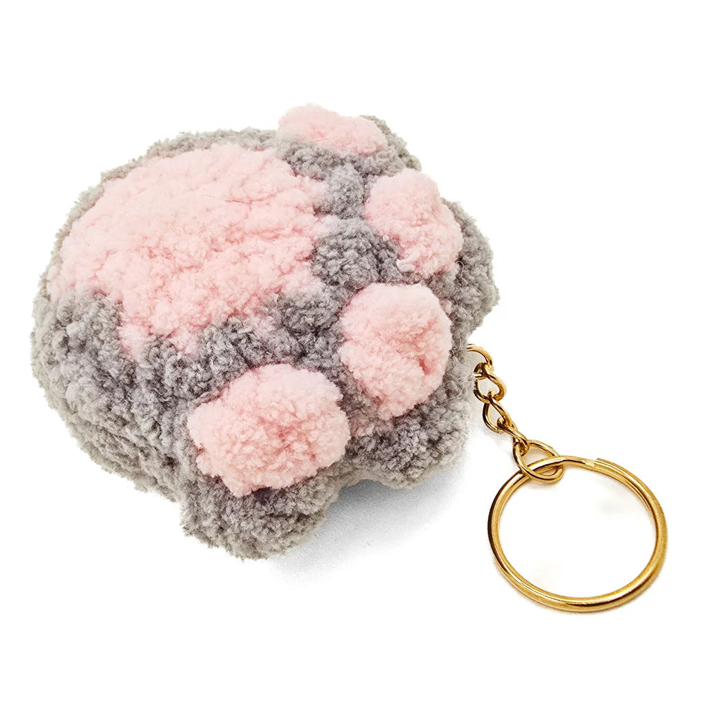 Fuzzy Paw - Hand Crochet Keychain/Bag Charm