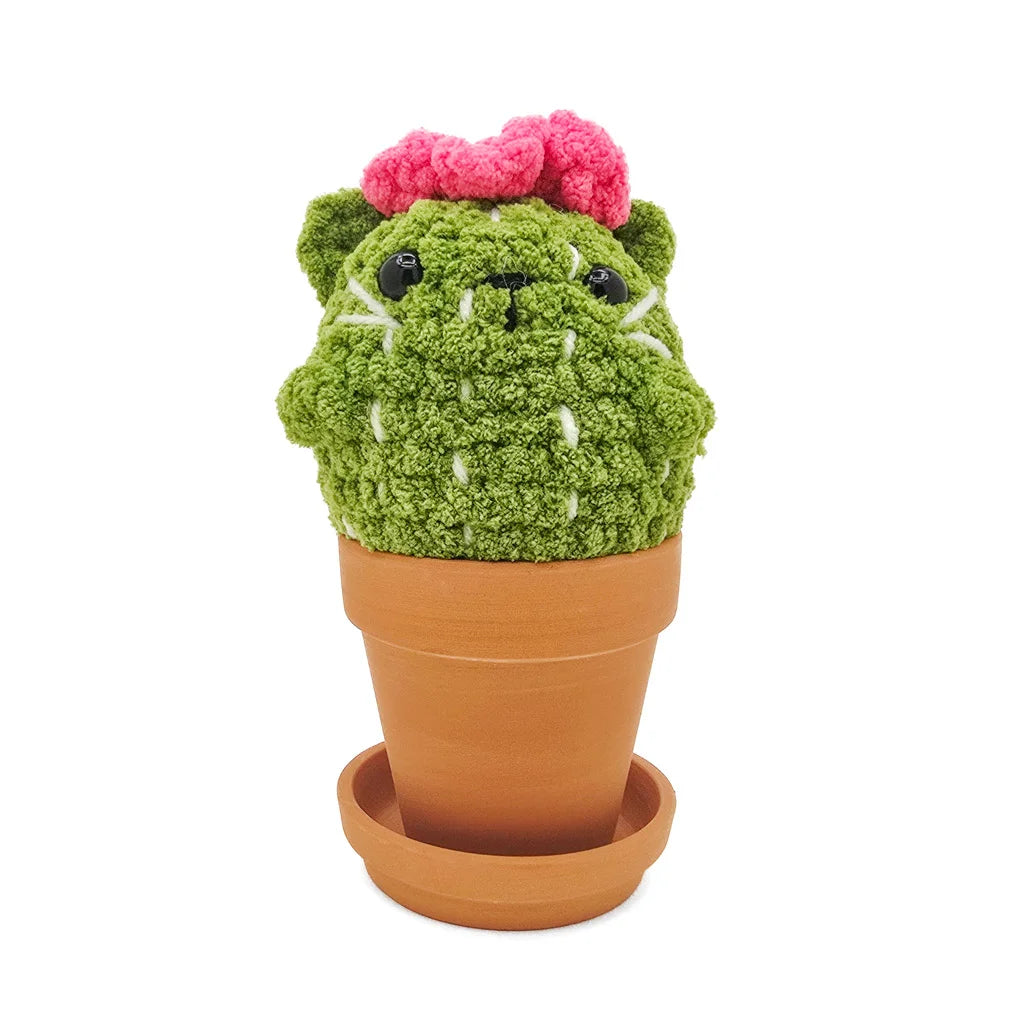 Potted Flowering Cattus - Super Soft Hand Crochet