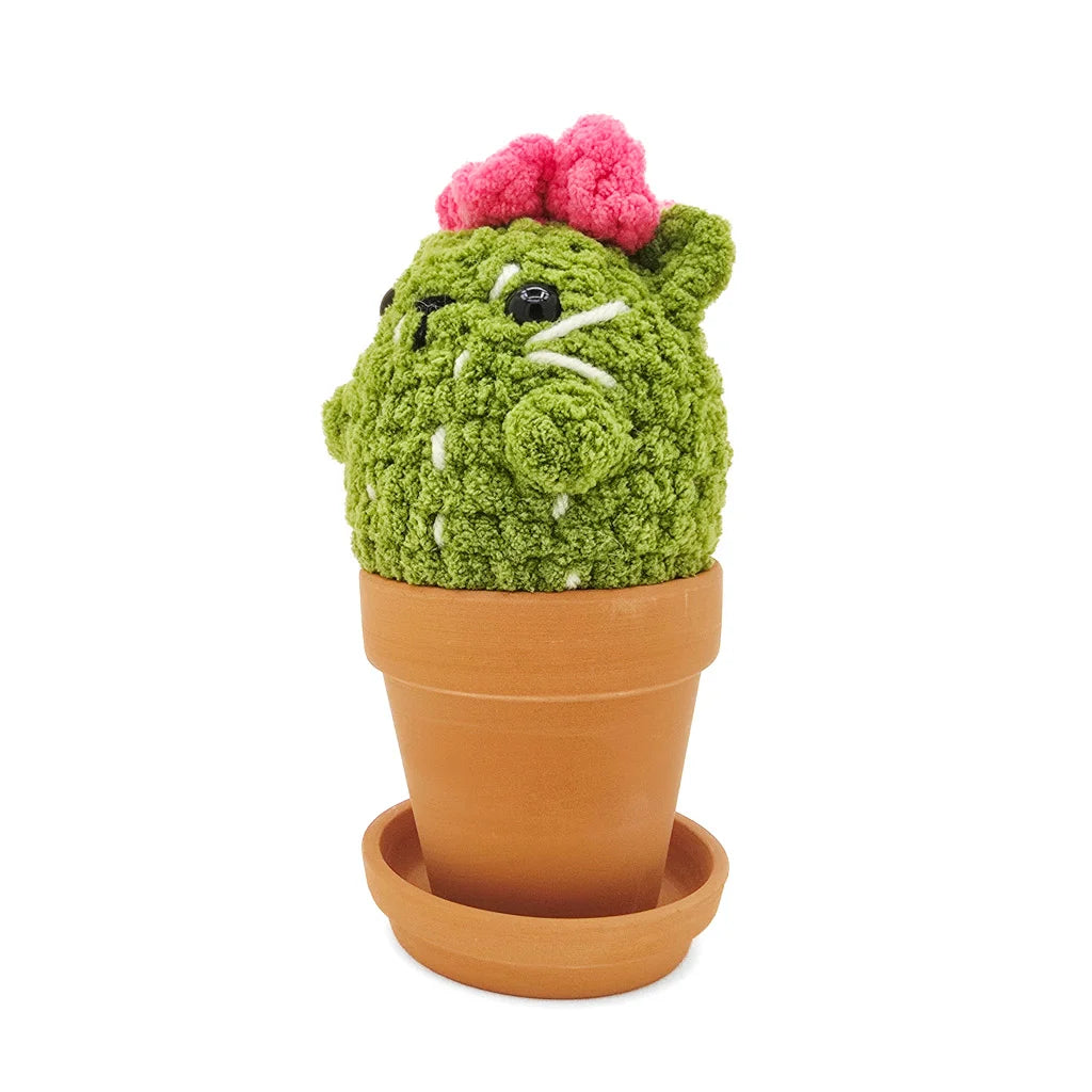 Potted Flowering Cattus - Super Soft Hand Crochet