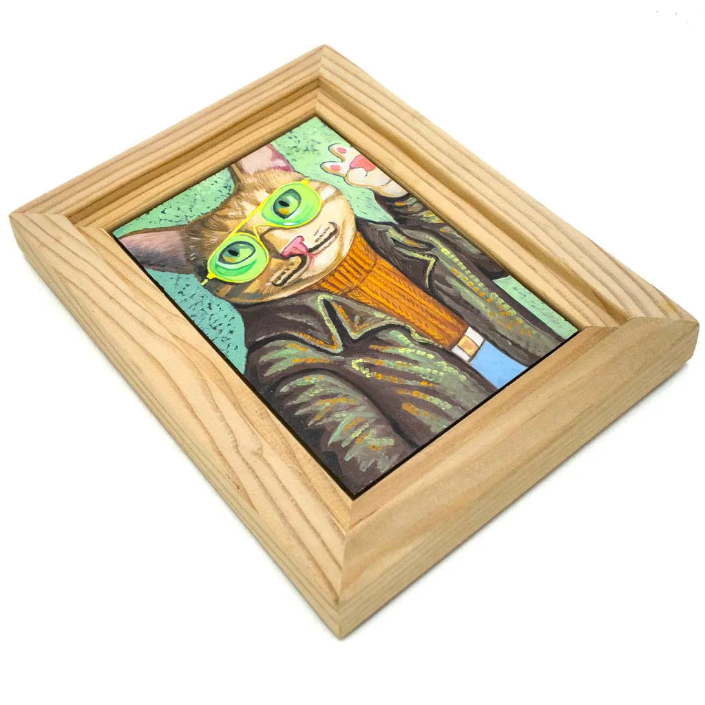 80s Cat Playboy - Original Oil Painting