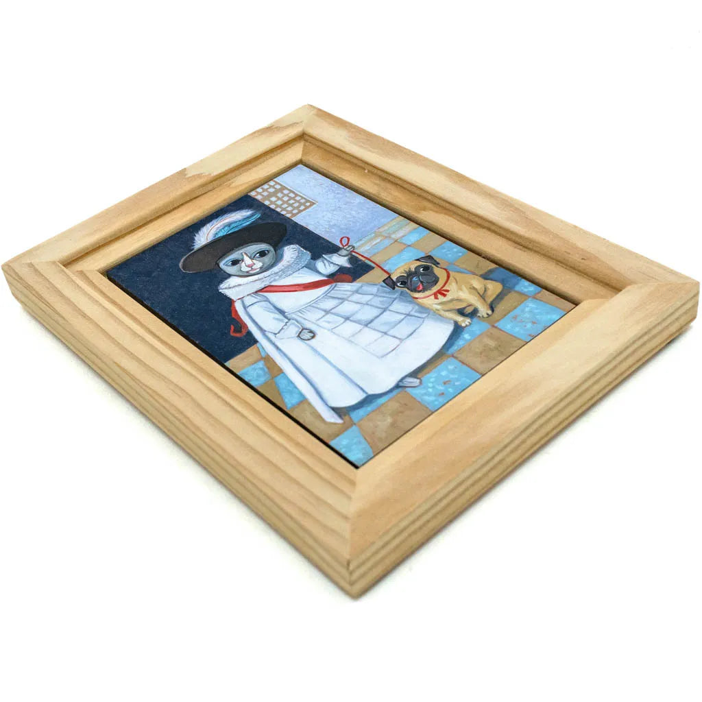 The Noble Cat & His Pug - Original Oil Painting