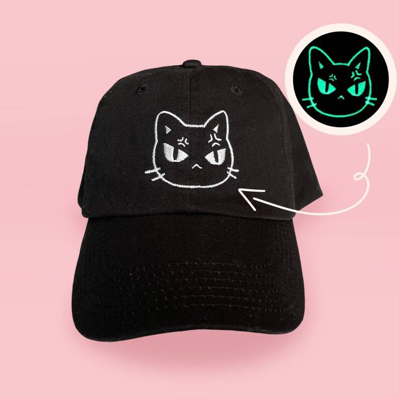 Glow In The Dark Black Cat - Baseball Cap Hat