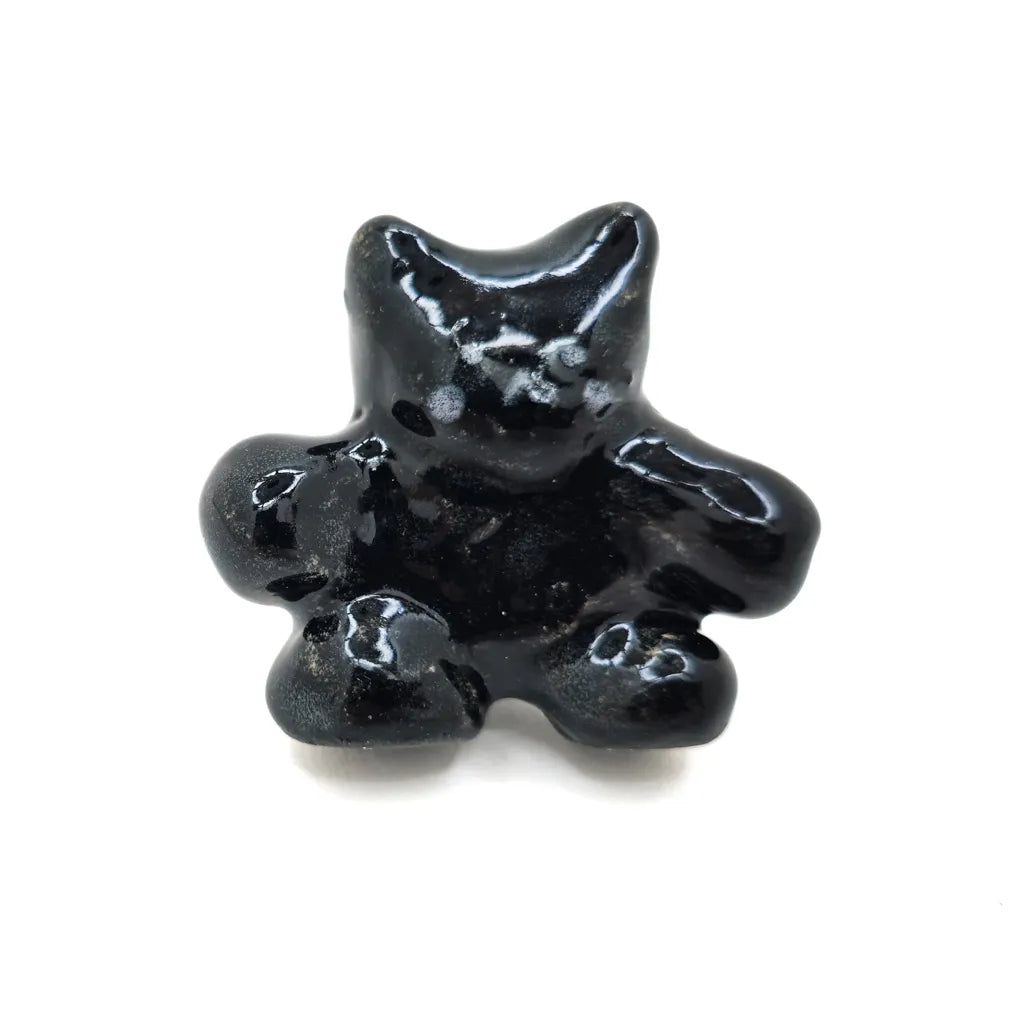 Sad Black Kitty - Handmade Ceramic Art