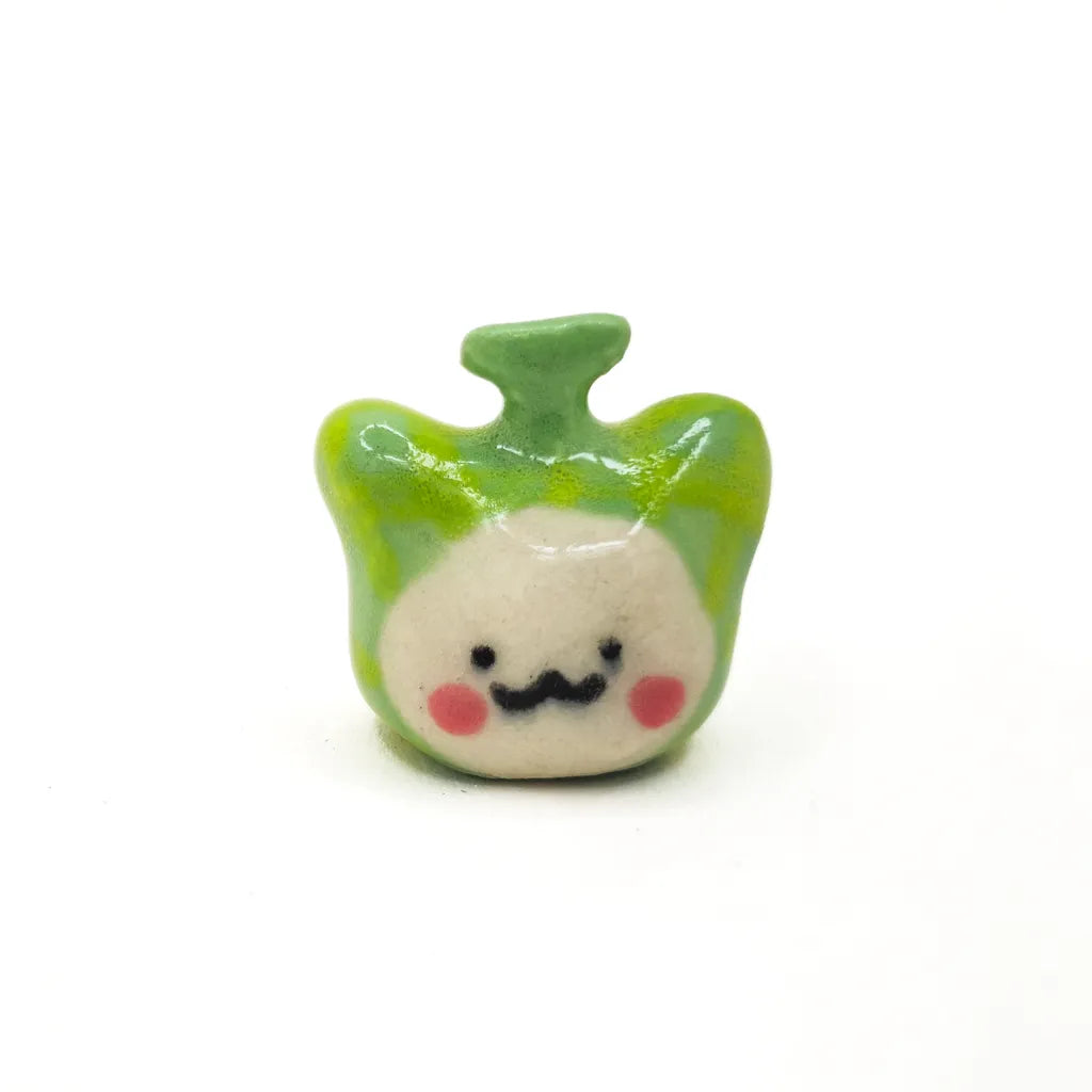 Green Teletubby Kitty - Handmade Ceramic Art