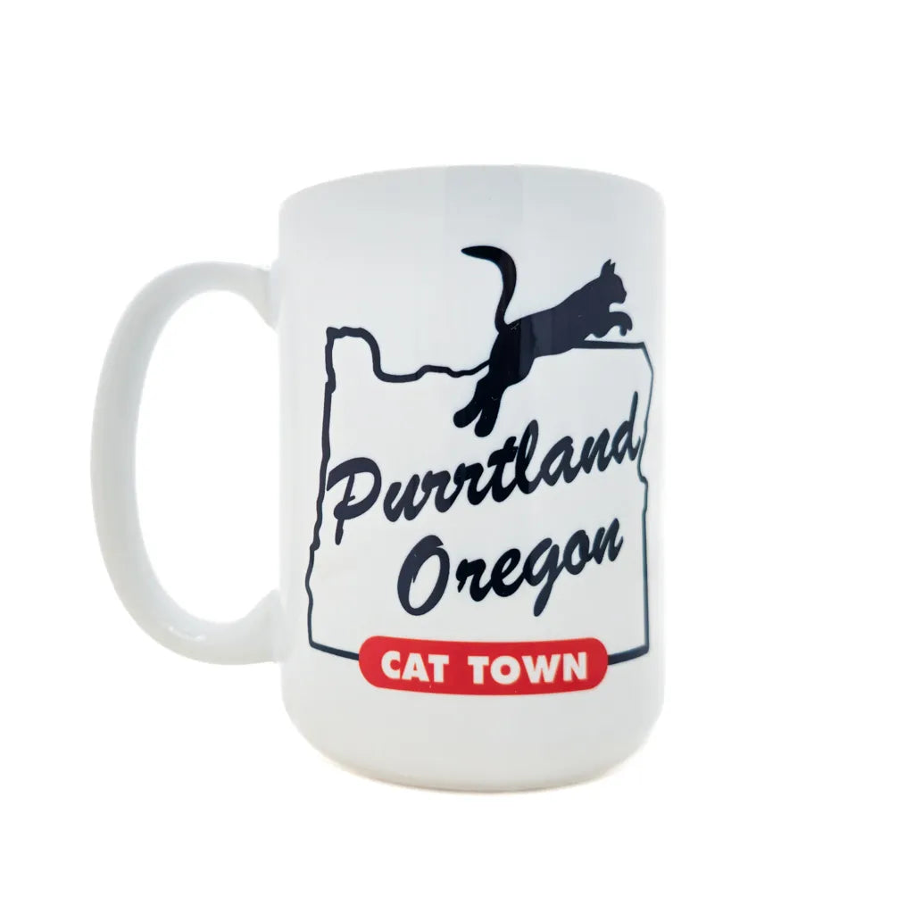 Purrtland Cat Town Black Cat - Mugs 16oz