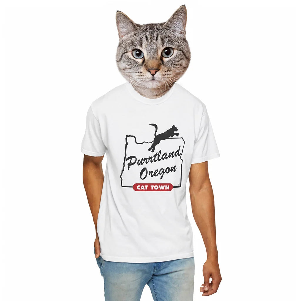 Purrtland Cat Town - Unisex T-shirt - White