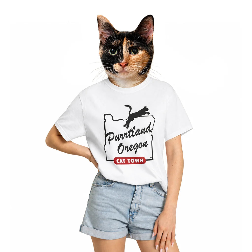 Purrtland Cat Town - Unisex T-shirt - White