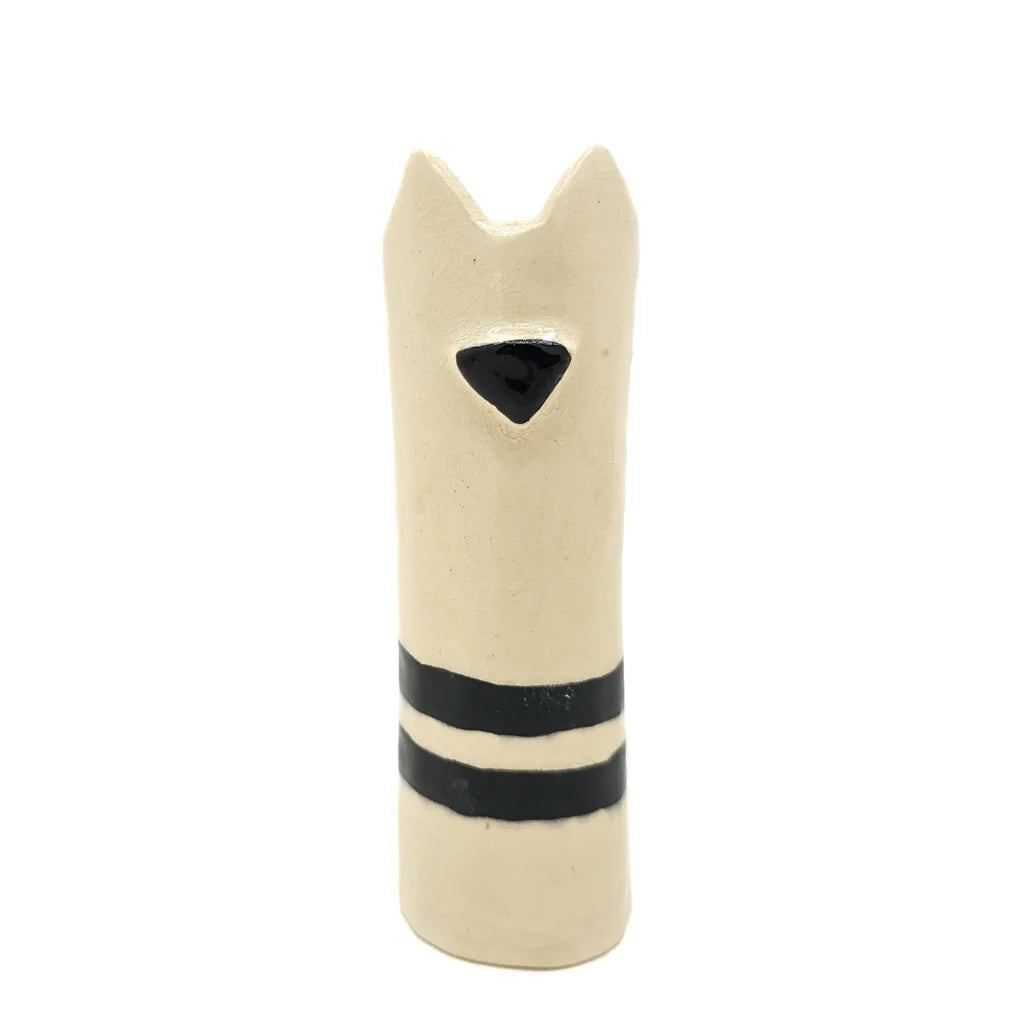 Two Stripes Cat Vase - Handmade Ceramic