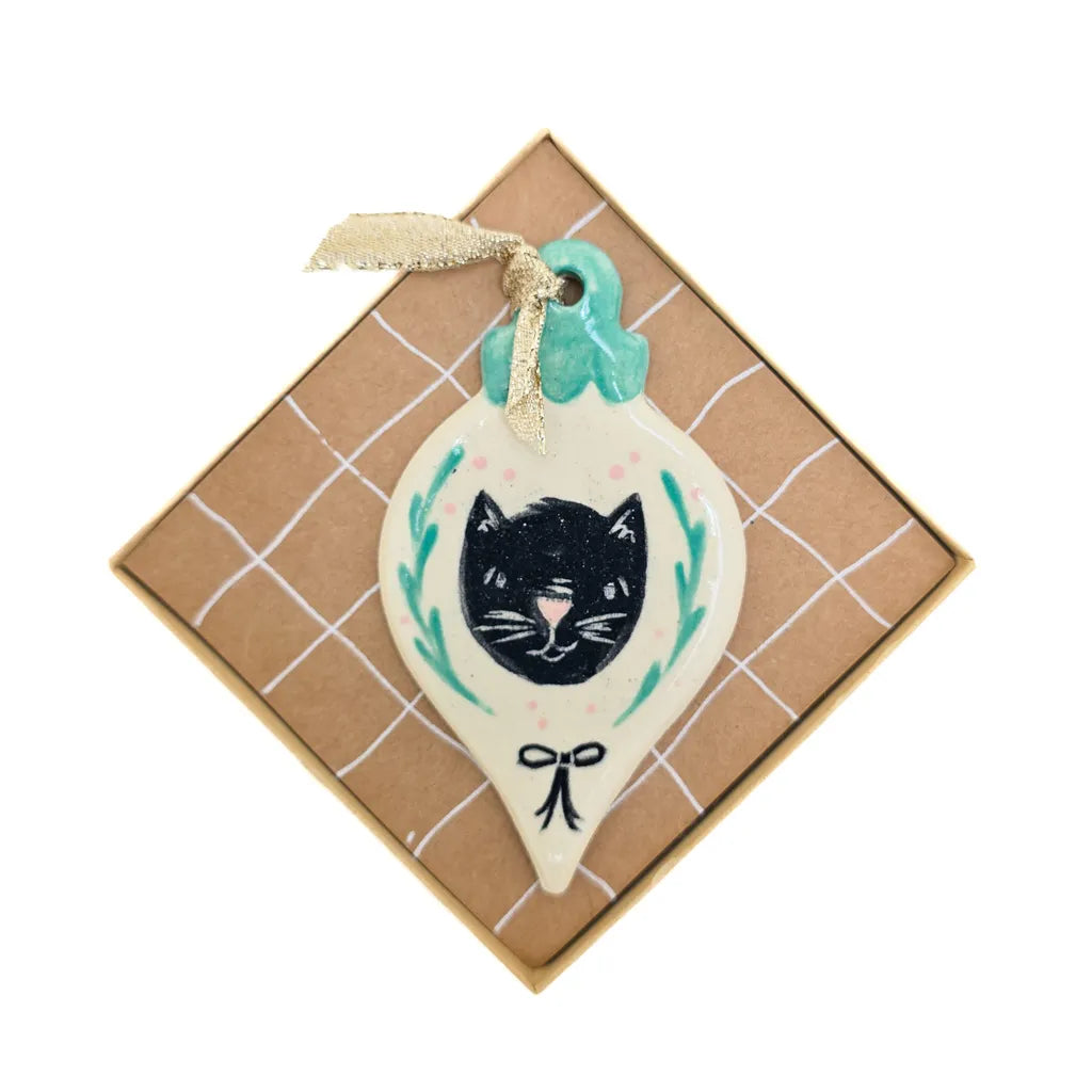 Cat Ornaments - Handmade Ceramic Ornaments