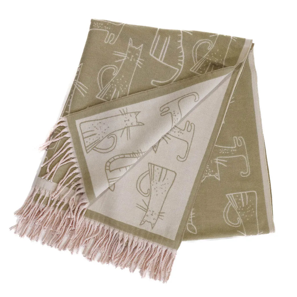 Cozy Cats -  Vegan Cashmere Shawl - 3 Colors