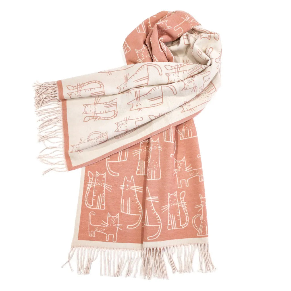 Cozy Cats -  Vegan Cashmere Shawl - 3 Colors