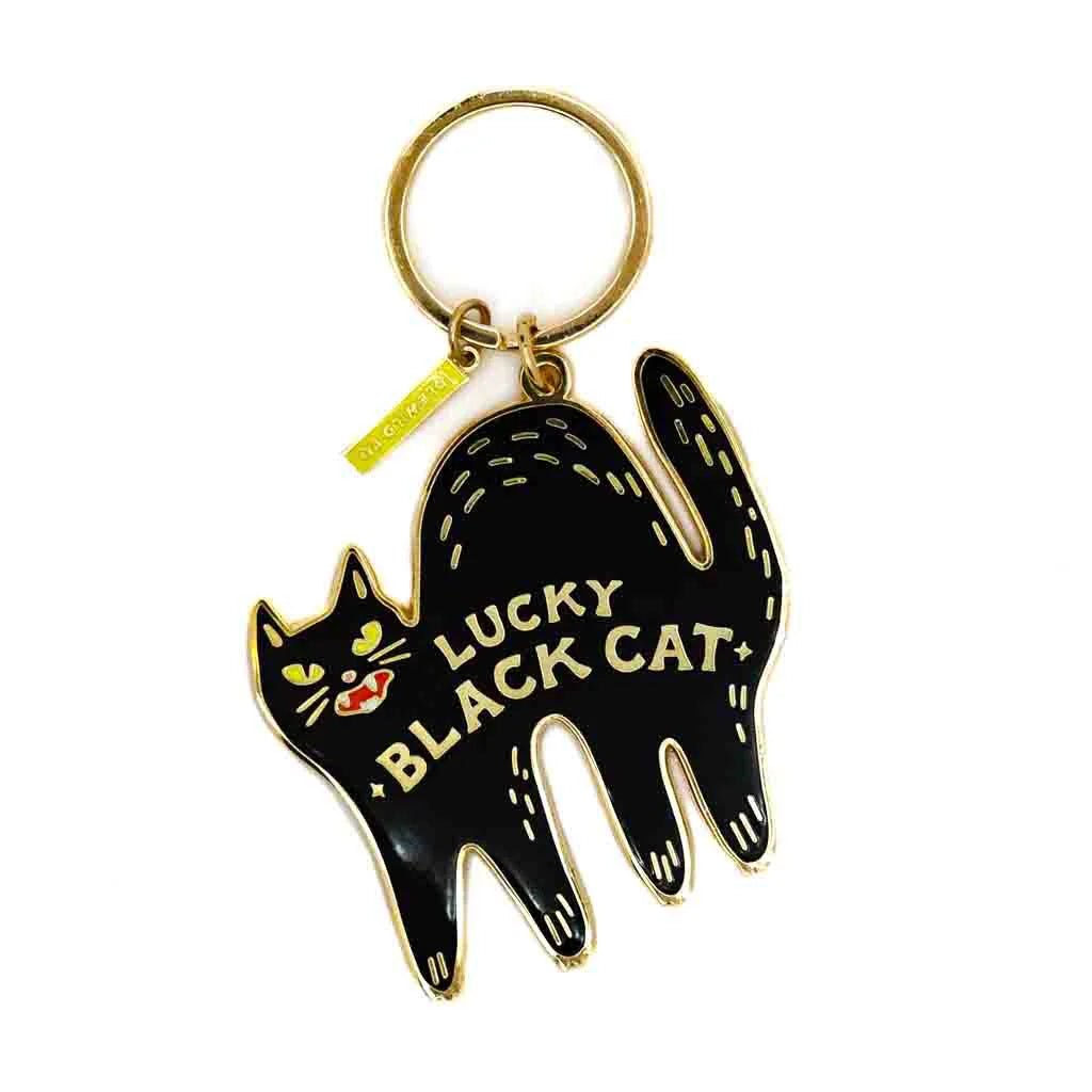 Lucky Black Cat - Hard Enamel Keychain