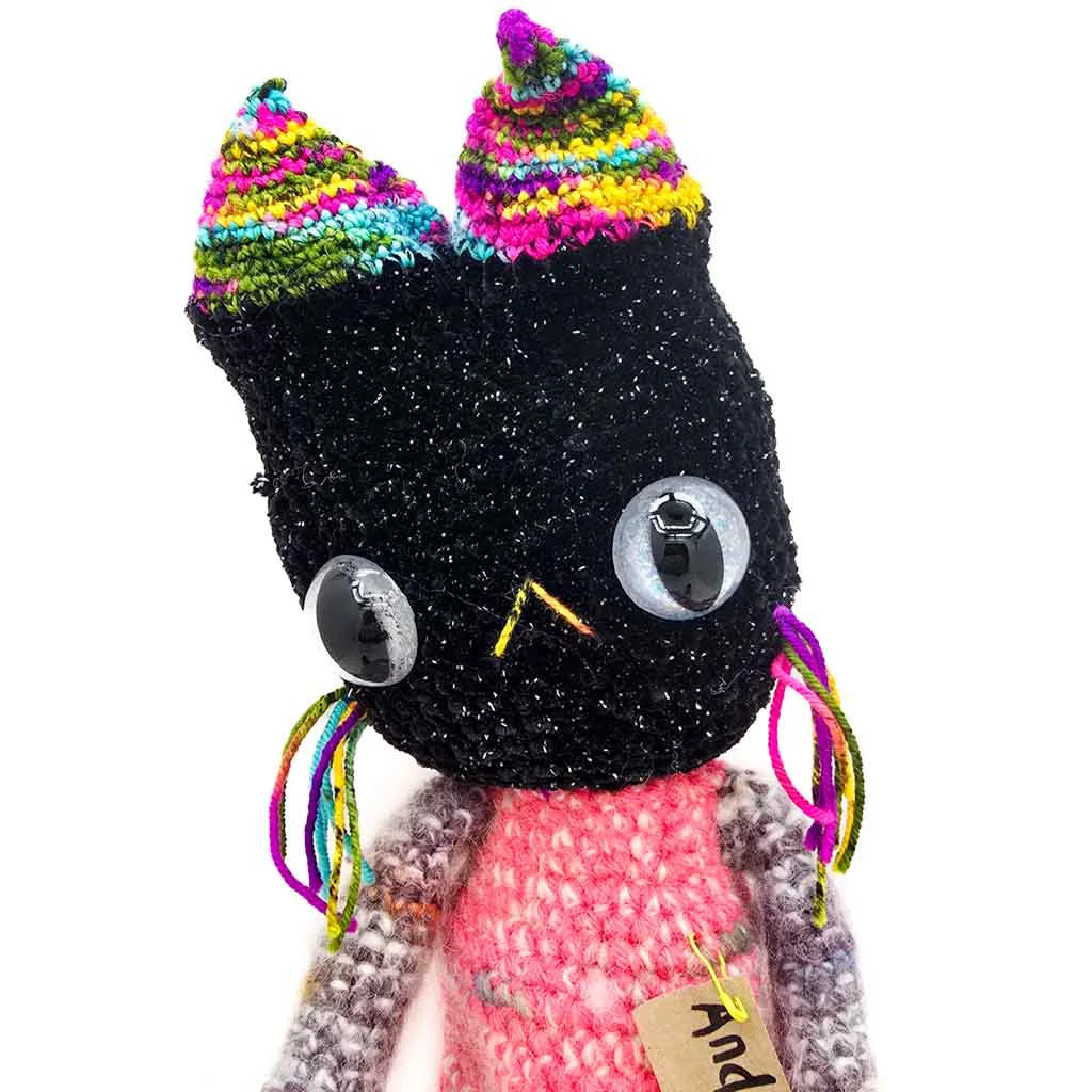 Andromeda - Hand Knitted Art Cat Doll