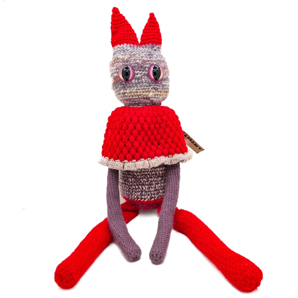 Cinnamon - Hand Knitted Art Cat Doll