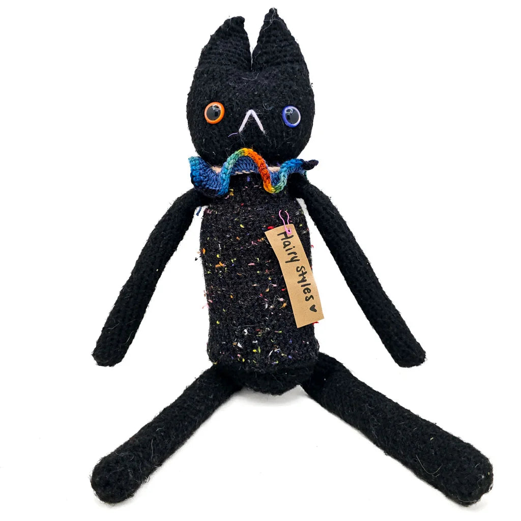 Hairy Styles - Hand Knitted Art Cat Doll