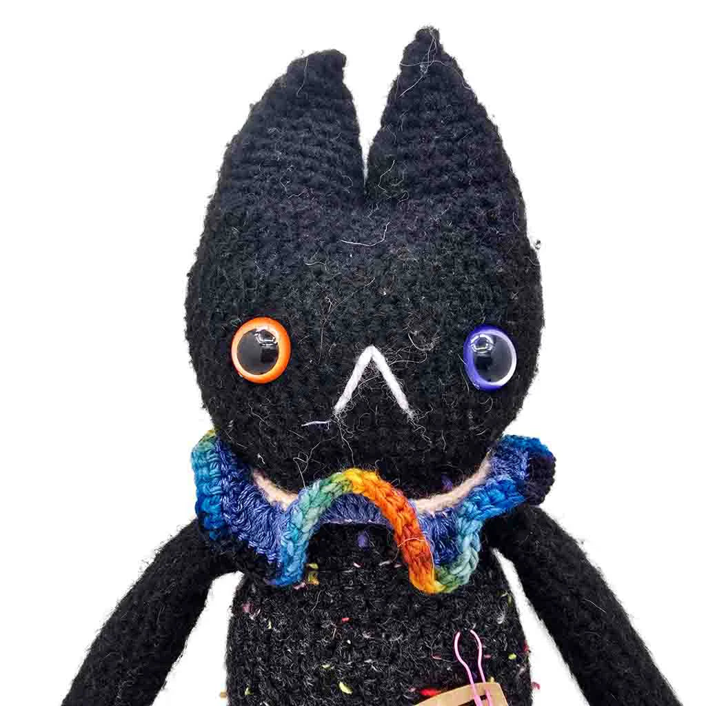 Hairy Styles - Hand Knitted Art Cat Doll