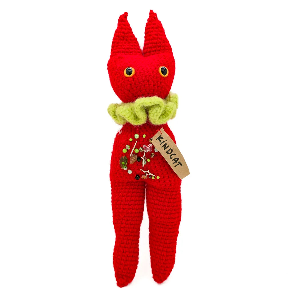 Kind Cat - Hand Knitted Art Cat Doll