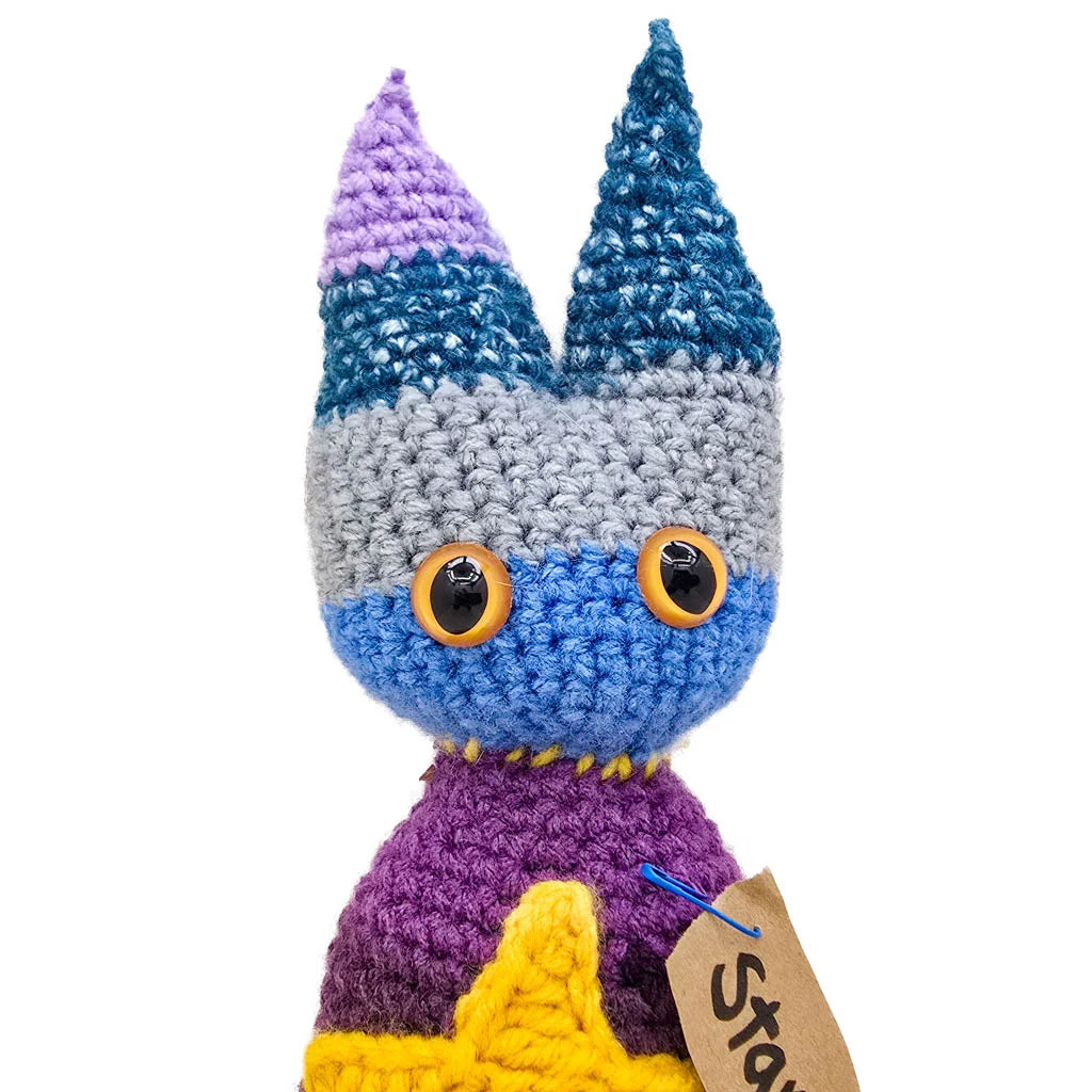 Star Gazer - Hand Knitted Art Cat Doll