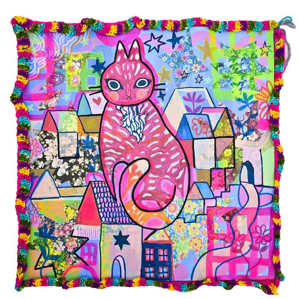 Gaurdian City - Mixed Media Original Painting