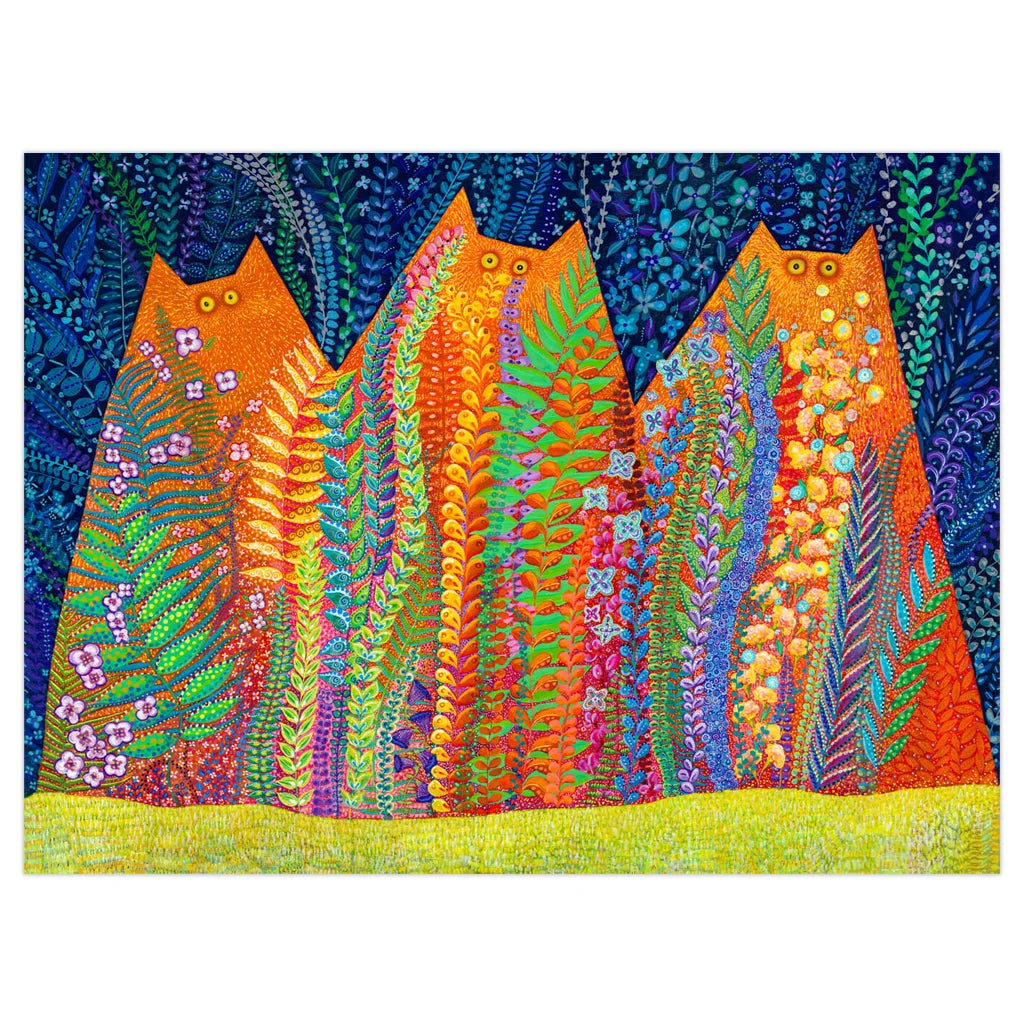 Night Garden - Signed Cat Art Print