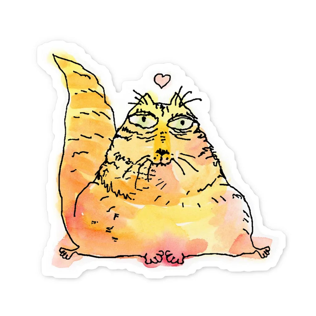 Fluffy DiDi The Orange Cat - Die cut Cat Sticker