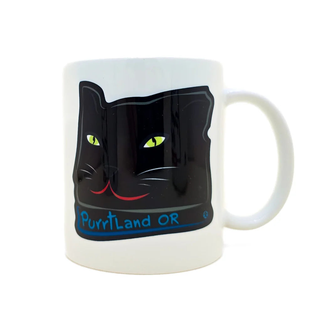 Black Cat Purrtland - Ceramic Mug - 16oz