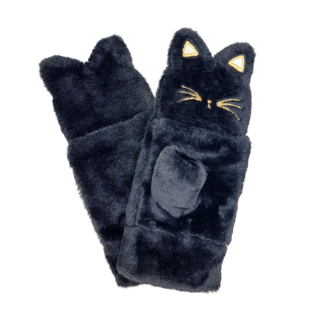 Silky Plush Kitty Cat - Fake Fur Cat Mittens