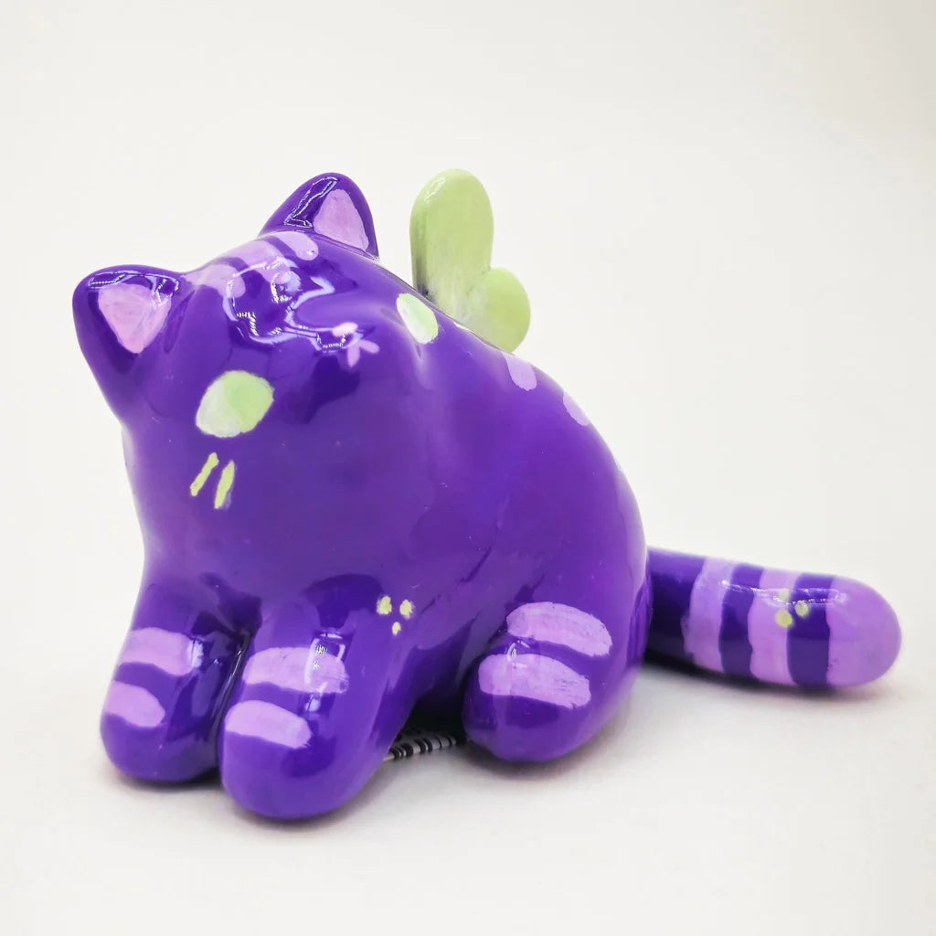 Glowing Fairy Cat - Handmade Ceramic Figurine