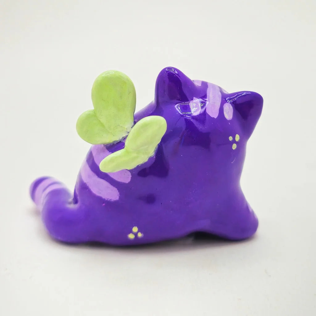 Glowing Fairy Cat - Handmade Ceramic Figurine