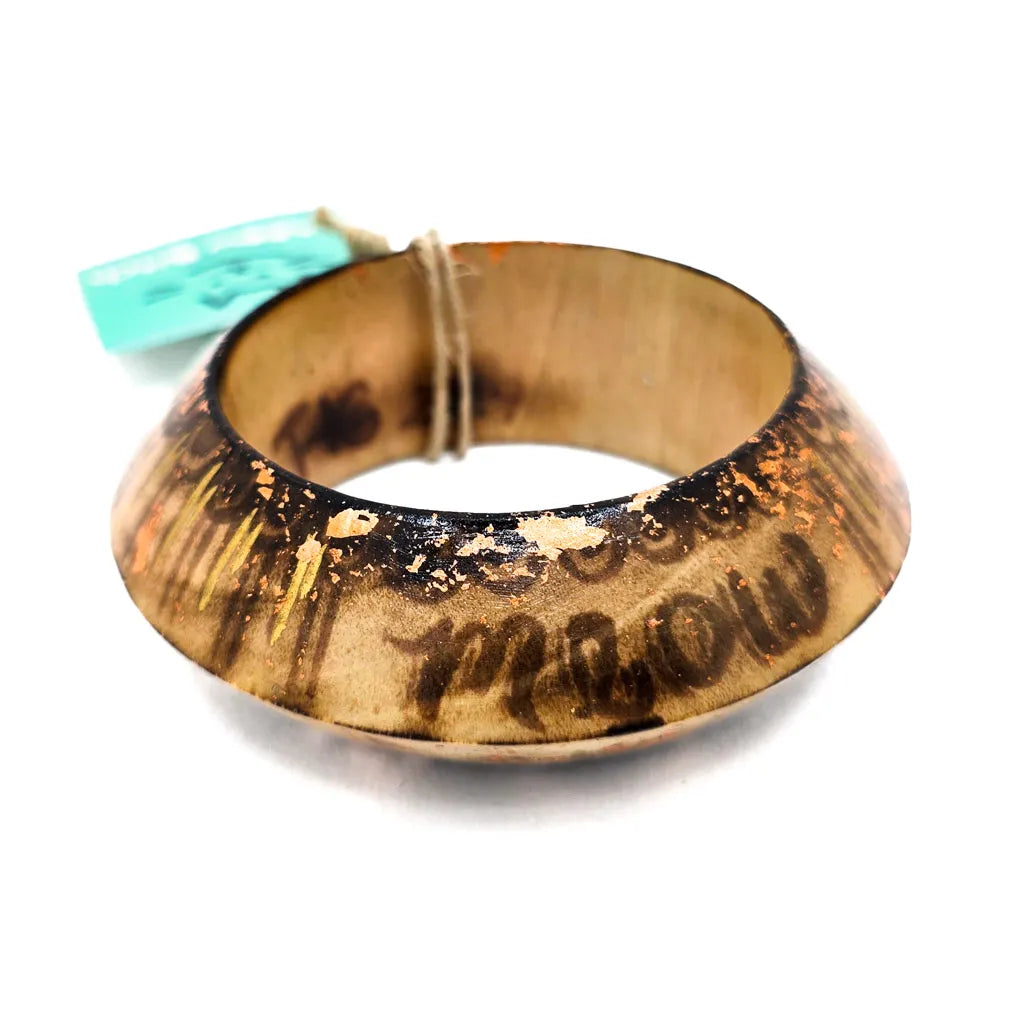 Meow Bitch Stripes - Handcrafted Wood Bracelet