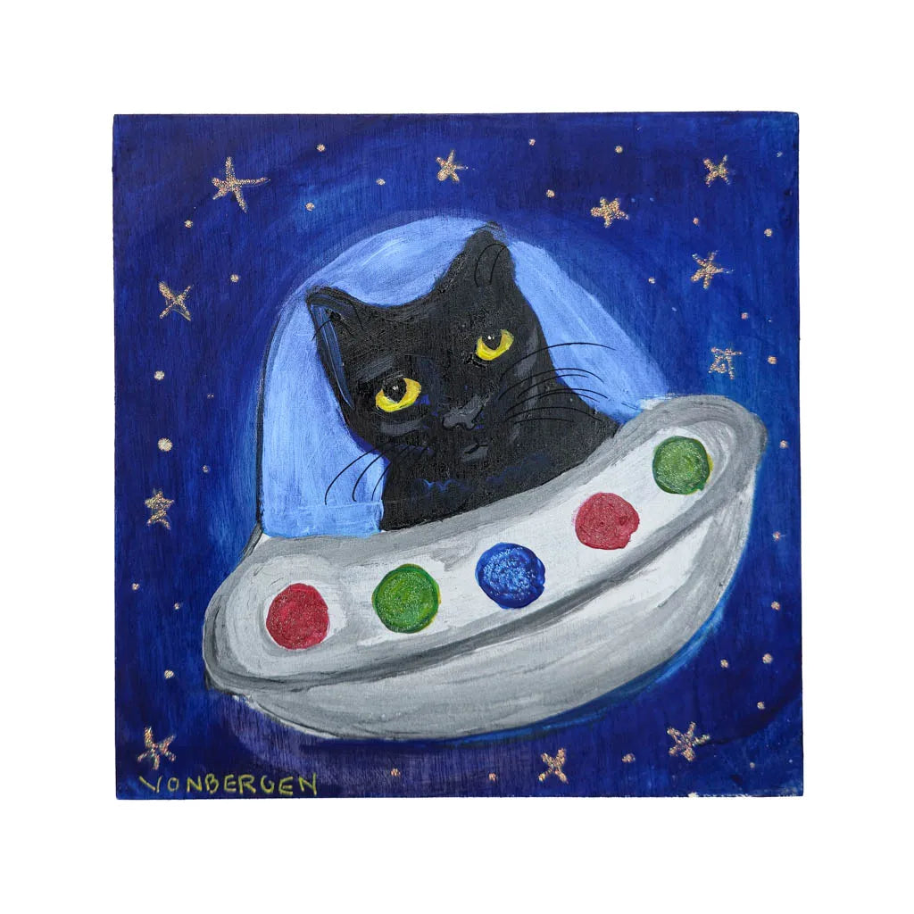 Black Cat UFO - Original Painting