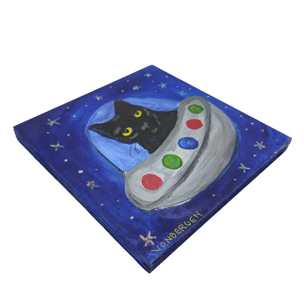 Black Cat UFO - Original Painting