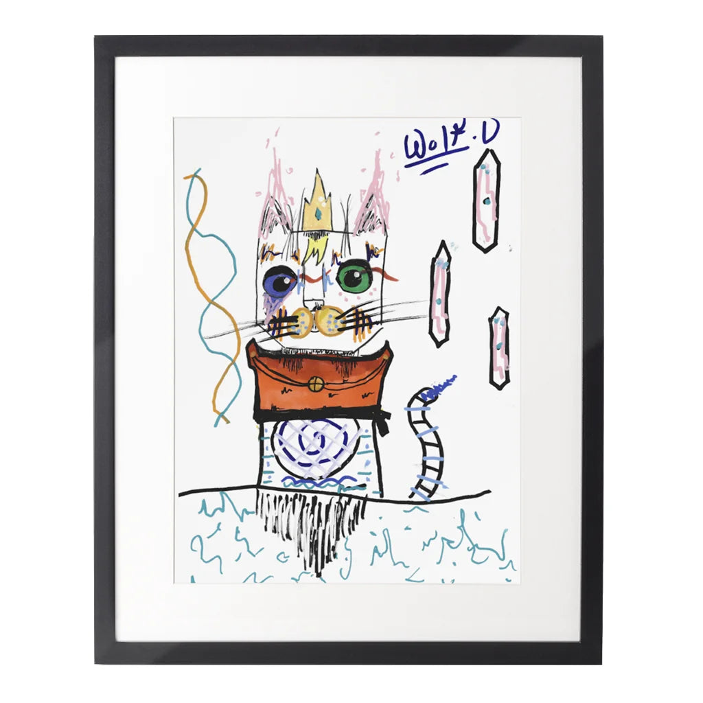 King Cat - Framed Art Print