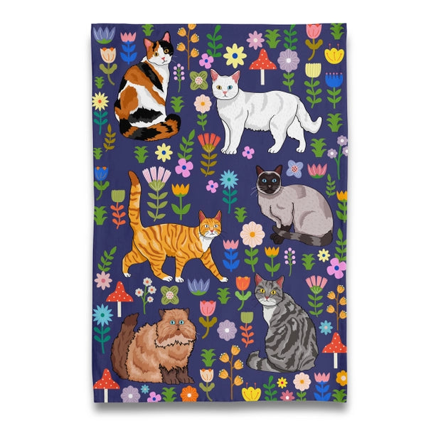 Spring Kitty Cats -Tea Towel