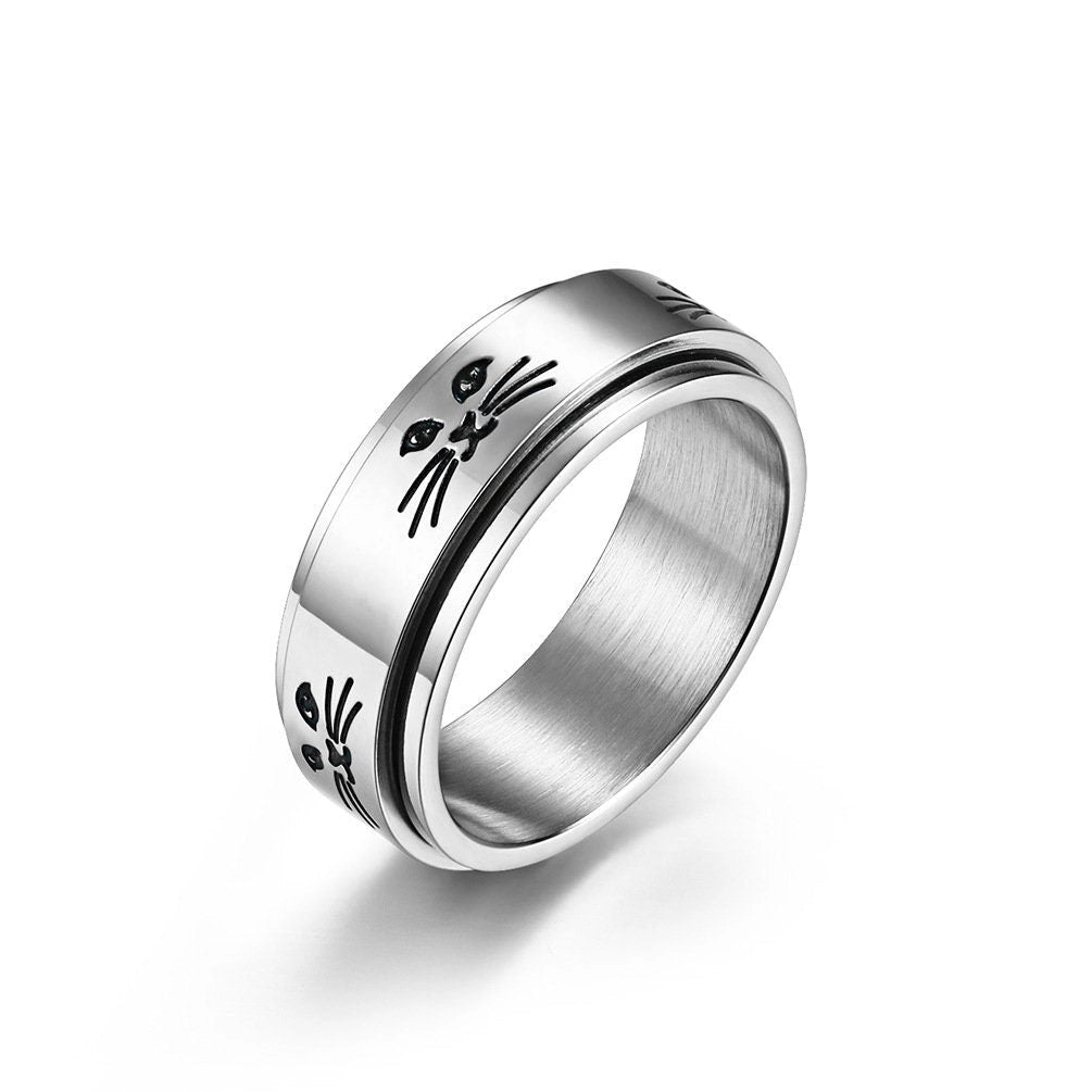 Cat Spinner - Stainless Steel Ring
