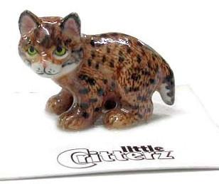 Whiskers Bobcat Kitten - Porcelain Miniature Figurine